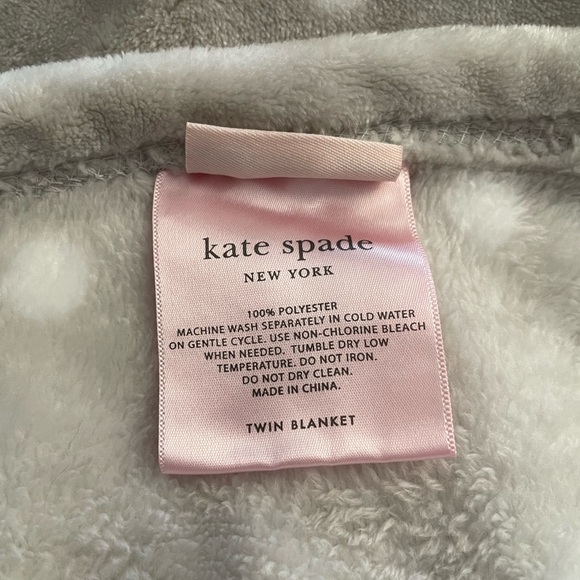 Kate Spade twin size gray polka dot blanket - Picture 2 of 2